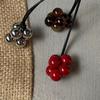 Round Beads Pendant Necklaces For Women Fashion Black Leather Rope Long Adjustable Sweater Chain Jewelry Gift Party