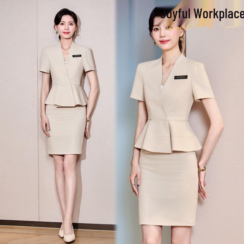 

Women s Short Sleeve Professional Suit for Salon and Hotel Work XXXXL