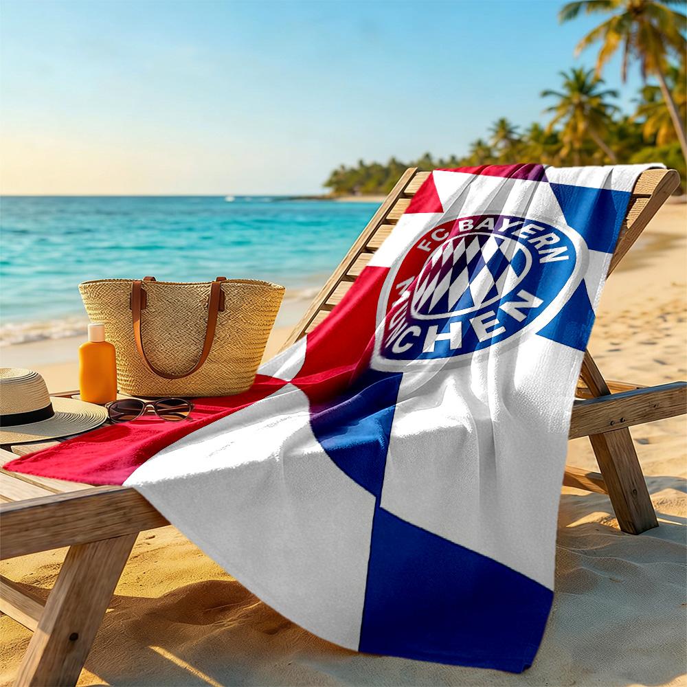 Fc Bayern Beach Towel Quick-Dry Soft Microfiber Comfortable Lightweight Perfect for Traveling Yoga Camping and Swimming