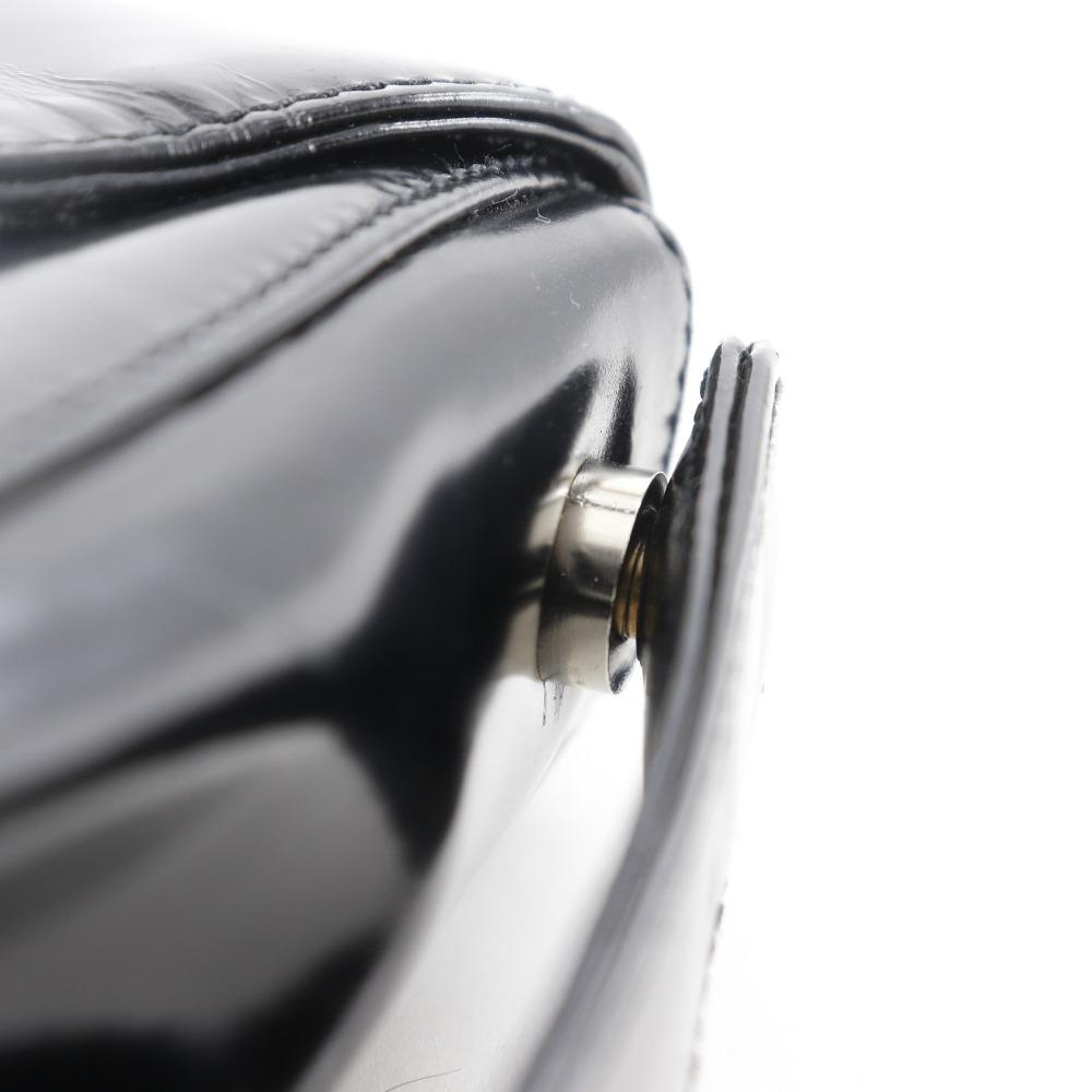 Prada One Belt Shoulder Bag Black Patent Leather Women Used