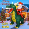 5.91FT Inflatable Toy Santa Claus Dragon with LED Light Festive Gift Xmas Decoration for Yard Christmas Supplies Home Ornament