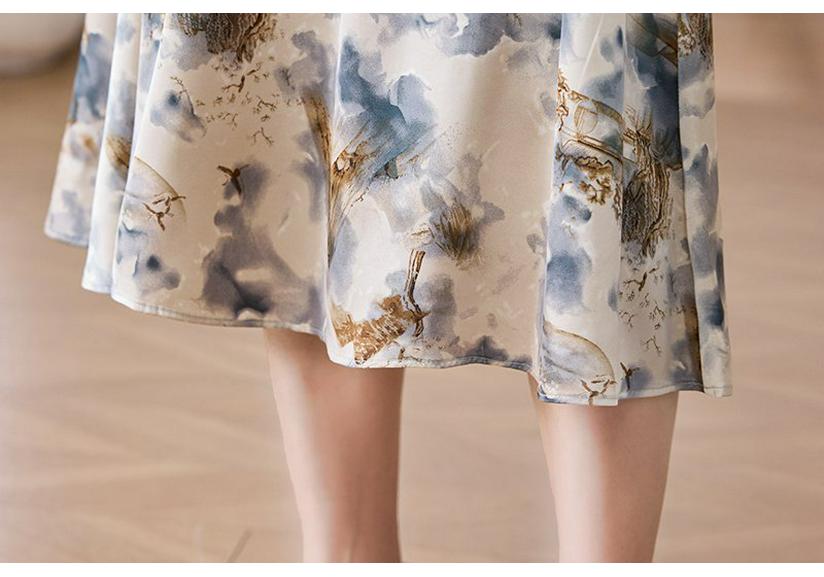 Mom's Retro Summer Chiffon Dress: 2026 Slim-Fit Two-Piece Style