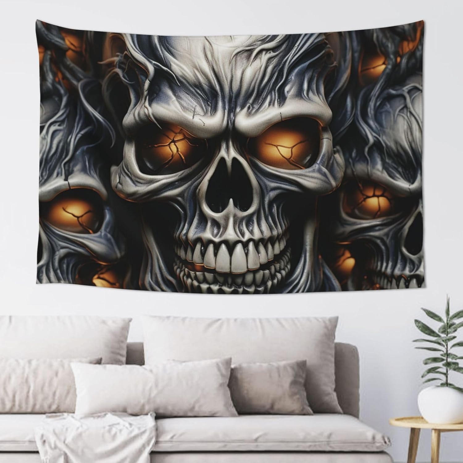 

Tapestry Wall Hanging for Bedroom Aesthetic Wall Mural Tapestries Art Backdrop Evil Skull Tapestries Landscape Poster Tapestry 74x94cm(29x37in)