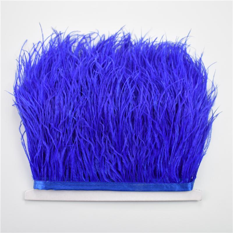 8-10cm Ostrich Feather Trims for Needlework and Handicraft Black Plume Skirt Decoration Natural Feathers Ribbon Fringe