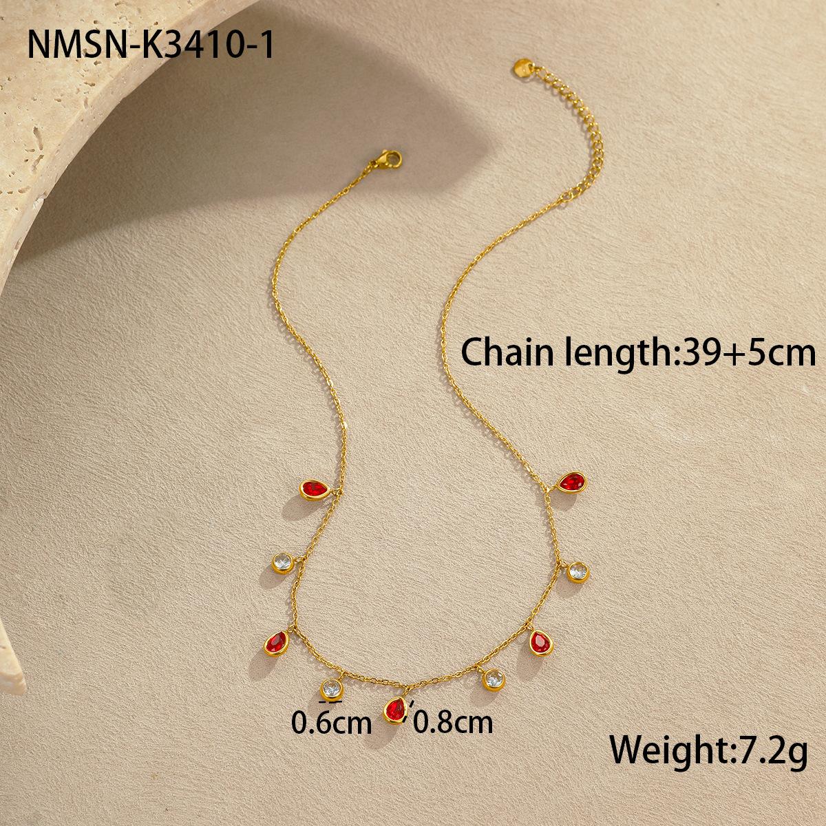GEMCHIC Women s Multicolor CZ Tassel Pendant Necklace Stainless Steel Fashion Jewelry