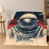 Cartoon Astronaut Universe Spaceman Outer Space Flannel Blanket Soft Warm Throw Blanket for Bedroom Living Room Bed Travel kids