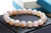 [K.KOUOKU] Natural Sakura Agate Bracelet, 11mm, Power Stone, Agate, Natural Stone, Prayer Beads (Sakura Agate-11mm)