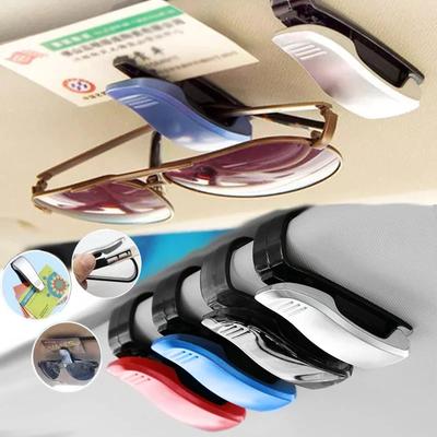 Pare-soleil intérieur de voiture Clip à lunettes Multifonctionnel Lunettes de soleil Cartes de visite Billets Support Boîte de montage pour lunettes Accessoire de voiture