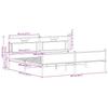 Metal Bed Frame without Mattress Smoked Oak Finish 200x200 cm