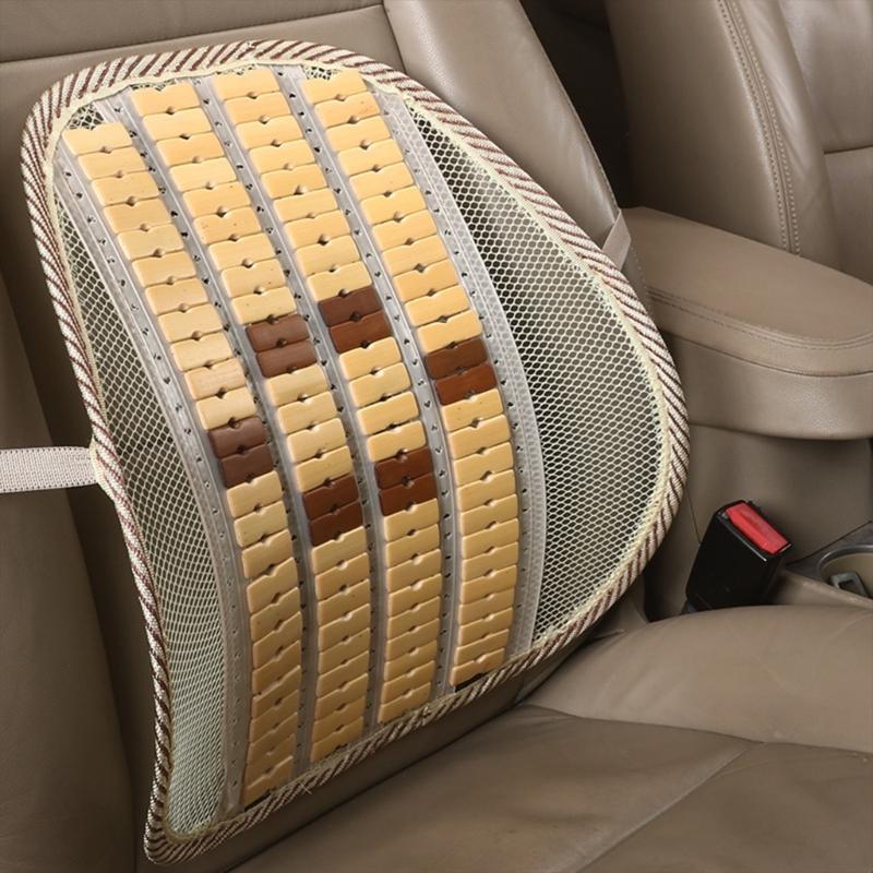 Breathable Bamboos Mesh Lumbar Backrest Cushion for Office Chairs and Vehicle Seat Prolonged Sitting Comfortable Driving
