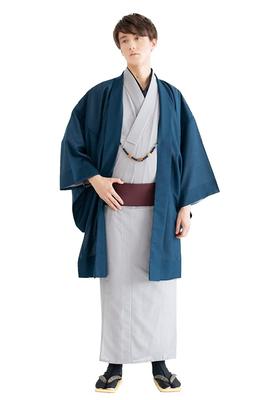 Estate Singolo Komaru Singolo Profondo [KYOETSU] Haori, Lavabile, Tinta Unita, Abbigliamento, Tessuto, Articolo, Uomo (LL, Blu)