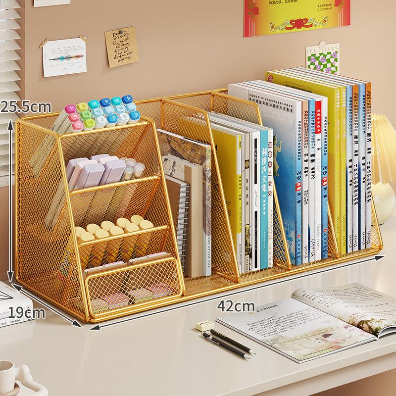Large Capacity Desktop Bookshelf Office Desk Storage Organizer For Office Stationery