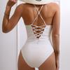 Dames Sexy Effen Kleur Eendelig Badpak Voor Strandvakantie Zwemmen