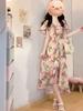 Large Size Retro French Dress Women's 2026 New Summer Waist Floral Dress Fat MM Belly and Thin Skirt