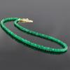 Collana regolabile con perline rotonde in pietra verde alla moda per donna