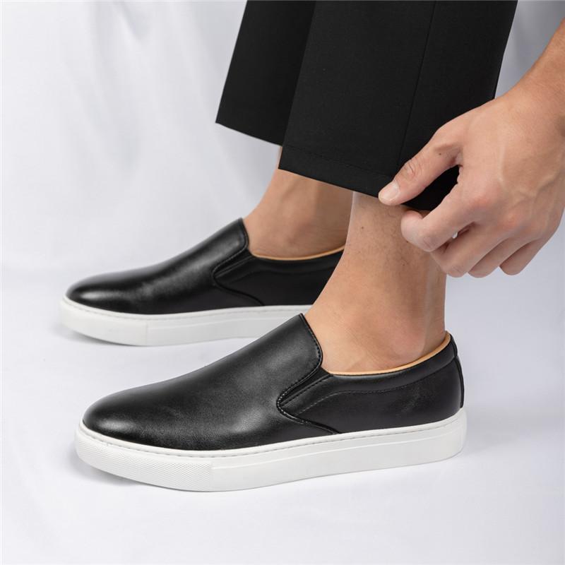 Fashion Designer New Men Slip On Loafter Men's Black Brown Leather Shoes Male Walking Sneakers Tenis Masculino Zapatos Hombre