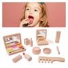 Wooden Makeup Toy Set For Kids Lipstick Eyeshadow Blush Pretend Play Cosmetics Kit