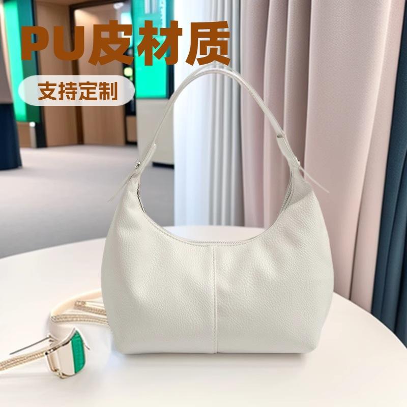 European and American fashion PU leather dumpling bag 2025 spring vegetable basket handbag Korean version casual commuter shoulder women's bag