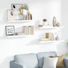 Floating Shelves Set 4 pcs High Gloss White 90 x 23.5 x 3.8 cm MDF