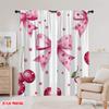 2 szt., druk płaski 2D Kreatywne zasłony Wiśniowa kokarda Rozkosz Trwała tkanina 100% poliestrowa (bez pręta) Wszechstronne Do Wszystkiego