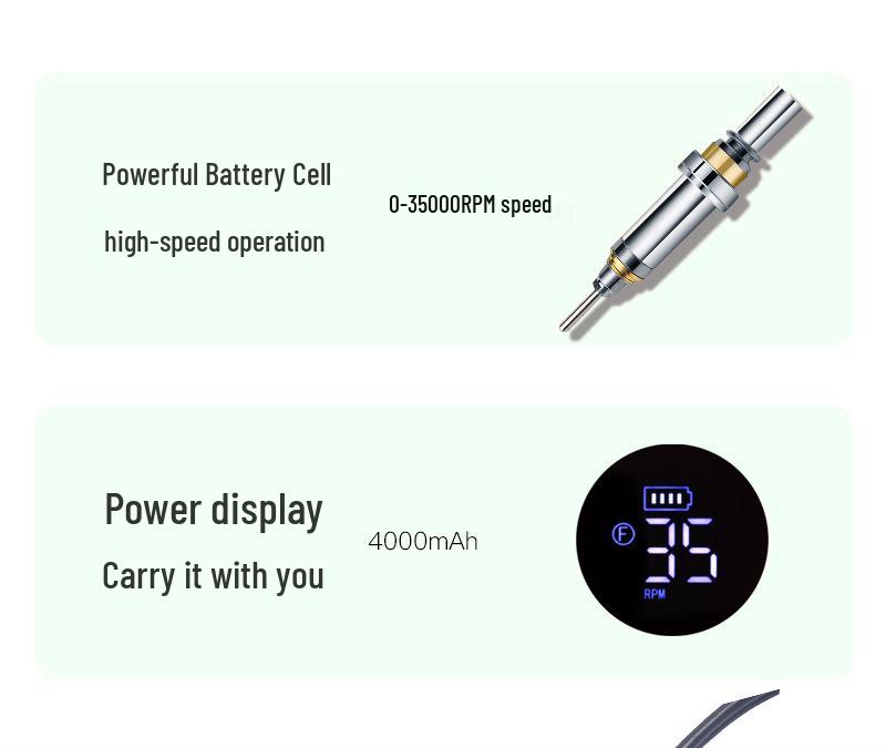 Rechargeable 35,000 RPM Electric Nail Drill & Polisher