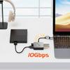 Aluminum USB C Hub 10Gbps 4 in 1 USB 3.2 Adapter with 4 USB 3.2 4 Port USB C+USB Splitter Extender for PC Laptop