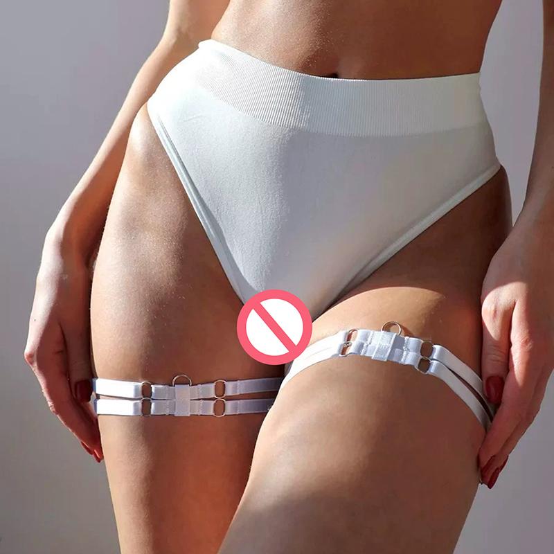 Sexy Schleife Oberschenkel Bein Gurt Strumpfhalter, Verstellbares Gothic Hüftgeschirr für Halloween Valentinstag Kostüm