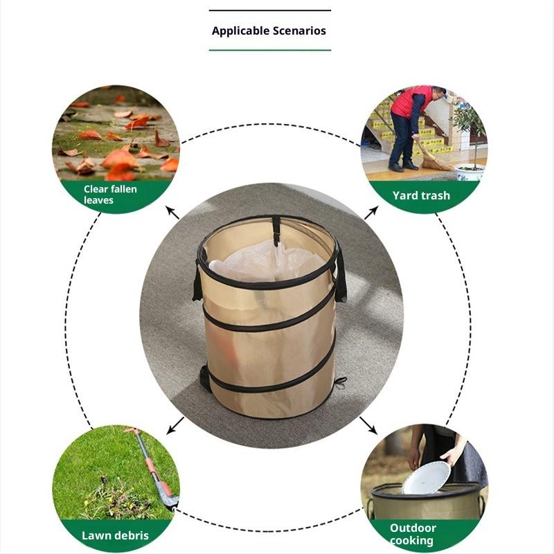 1Pc Pop-Up Trash Can, Outdoor Portable Camping Folding Trash Can Camping Trash Can Gardening Garden Garbage Bag Garden Leaf Buck