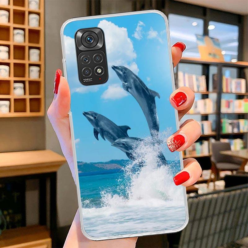 Ocean Animal Cute Dolphin Cover Phone Case For Xiaomi Redmi Note 15 14 13 12 11 10 Pro Plus 14S 12S 11S 11T 11E 10S Soft Fundas