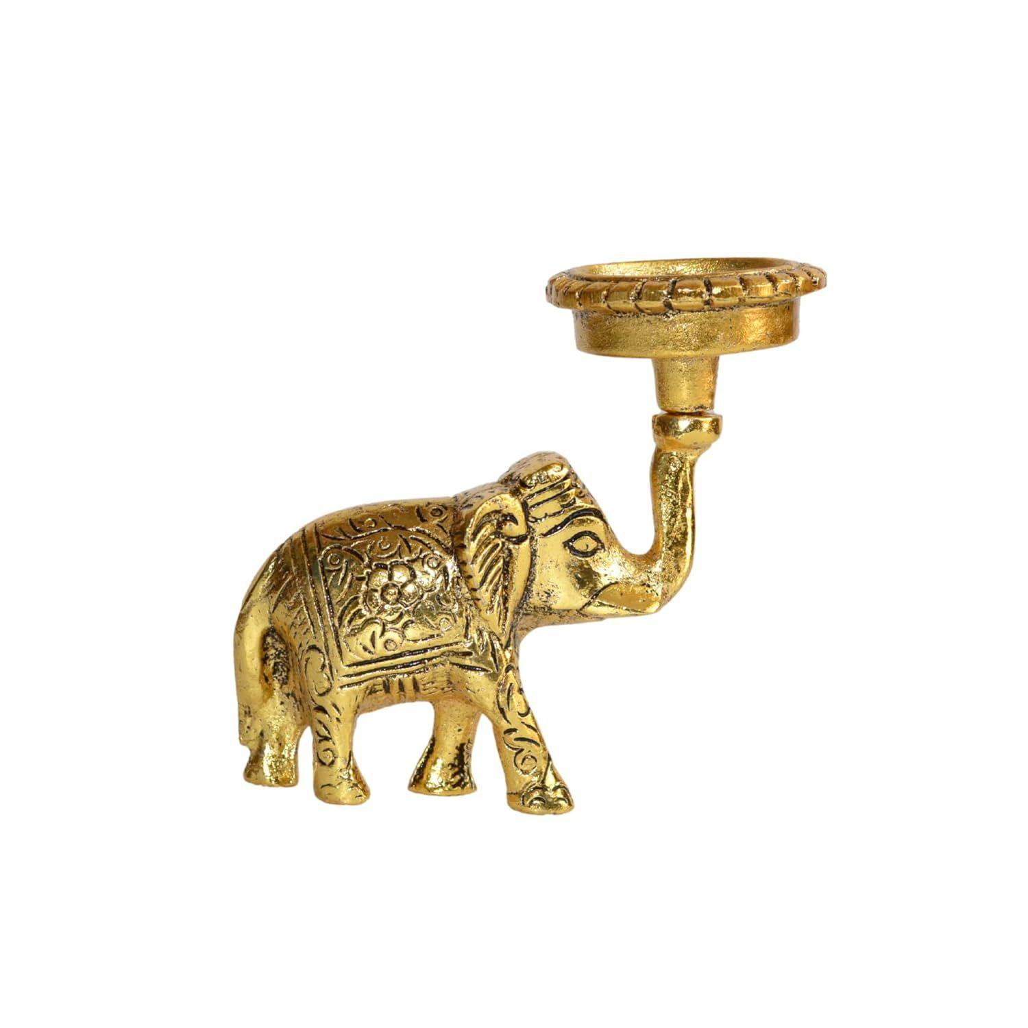 

Elegant Metal Elephant Candle Holder - Perfect Home Decoration Diwali, Intricate Design Tealight Candle Holders for Home Decor