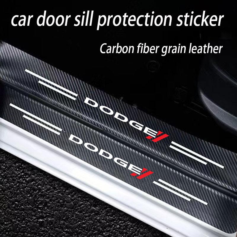 Car Door Sill Carbon Fiber Sticker Threshold Side Anti Scratch Tape Waterproof Decal for Dodge CHALLENGER DART NITRO RAM SRT SXT XX9