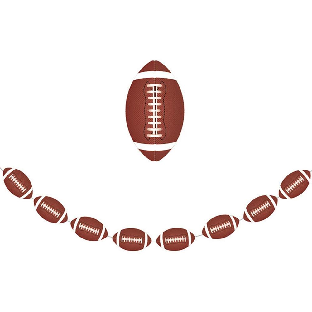 

Football Party Decorations Set Football Banner Hanging Swirls For Themed Birthday Game Fans Home Garland Supplies коричневый
