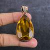 Citrine Gemstone Handmade Copper Jewelry Pendant 2.48" g5I06
