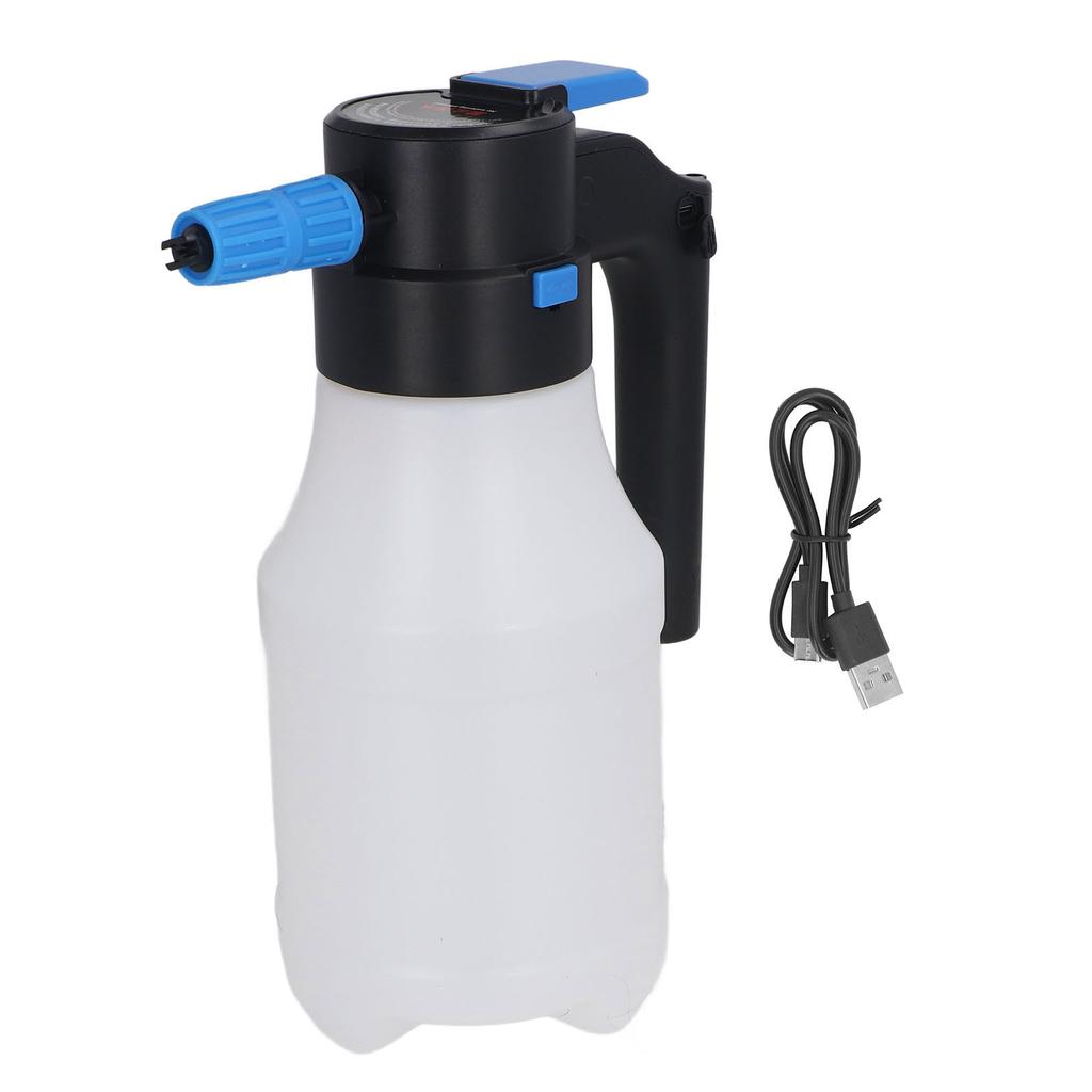 Electric Foam Sprayer with USB Pressurized 1.5L for Home Garden Car Wash Beauty Cleaning