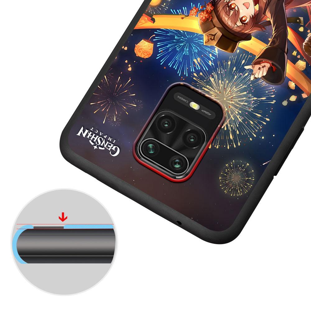 Hu Tao Genshin Impact Case for Xiaomi Redmi 10A 10C 9C 12C 9A 9i 10 12 9 Prime 9T K40 Pro Black Soft TPU Mobile Phone Bag Cover