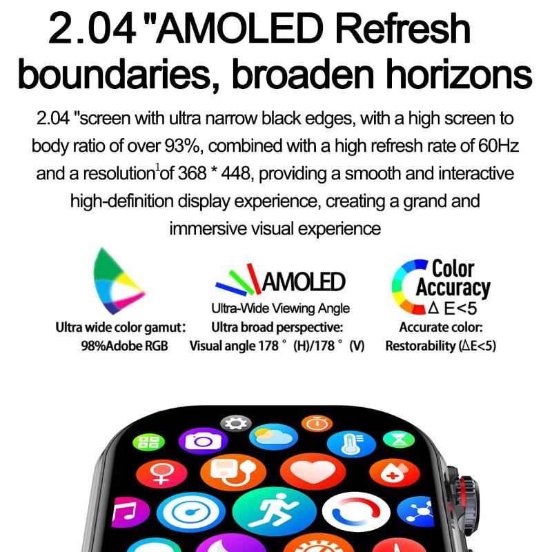 2025 New AMOLED Smart Watch ET585 Men ECG Blood Compositoin Health Monitoring Bluetooth Call Women Sports Fitness Tracker Smartwatch