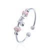 South Korea East Gate S999 Foot Silver Bracelet Women's Fashion Round Ball Bracelet Instagram Student Flower Drip Oil Jewelry