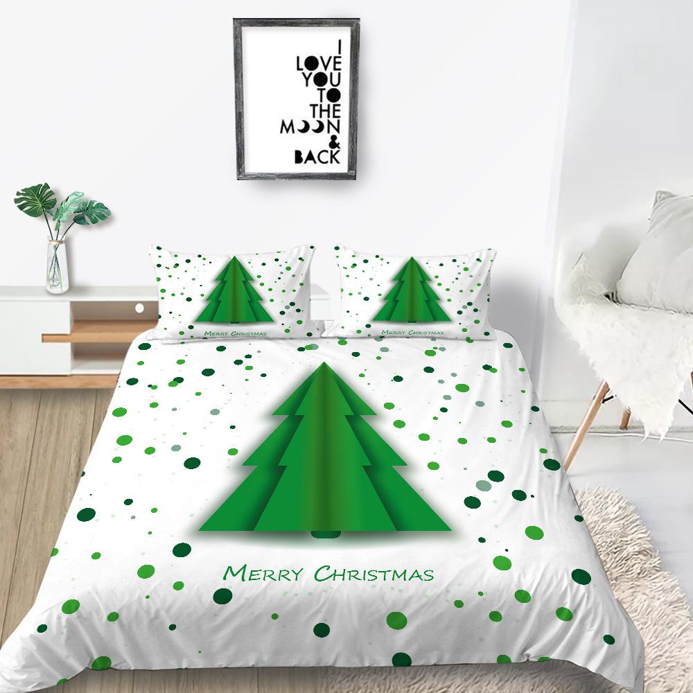 Digital Printing Quilt Cover Pillowcase Two Or Three Piece Set Christmas Gift Polyester