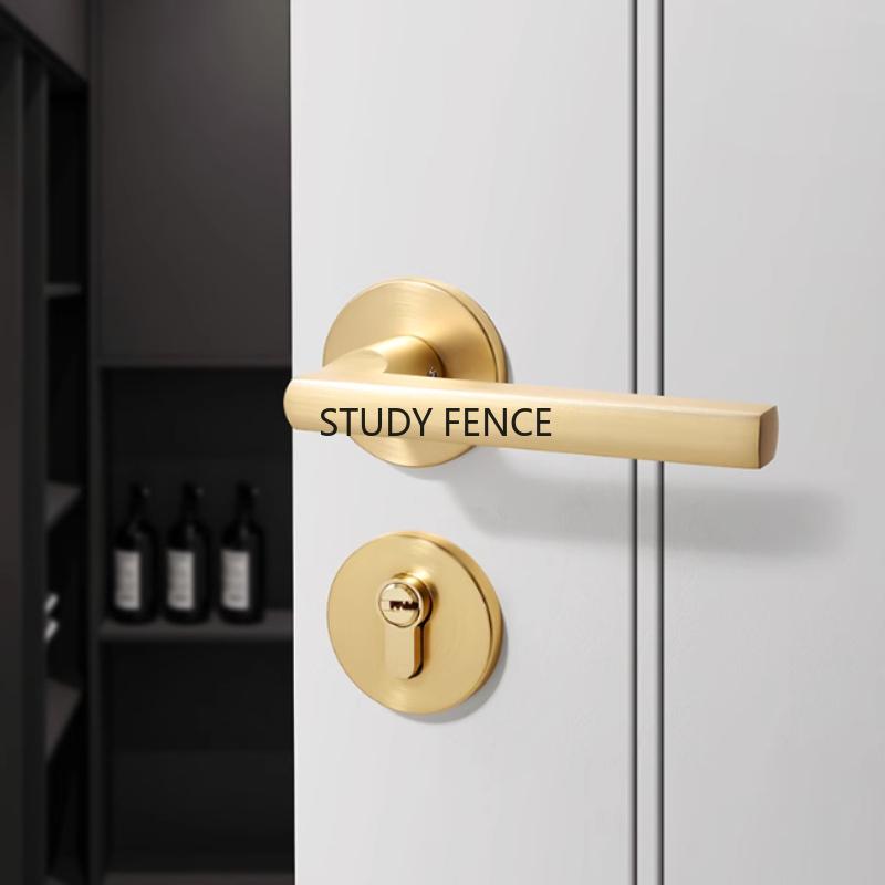 Universal Indoor Door Lock Set Household Aluminum Alloy Door Lock Set Including Key Room Lock Household Hardware Accessories