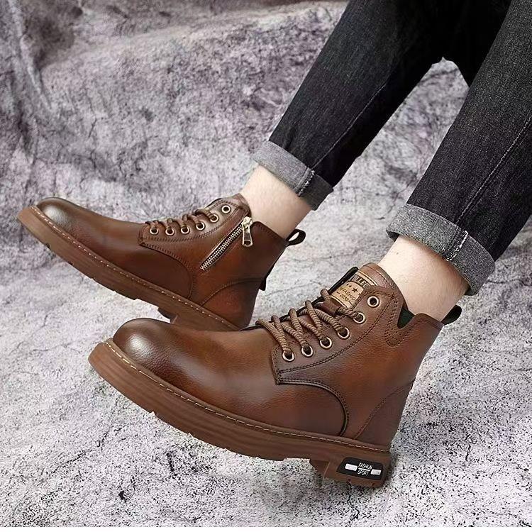 Martin Boots Men's Lightweight Tooling Boots Retro Men's High-top Trendy Style Versatile Outdoor Shoes