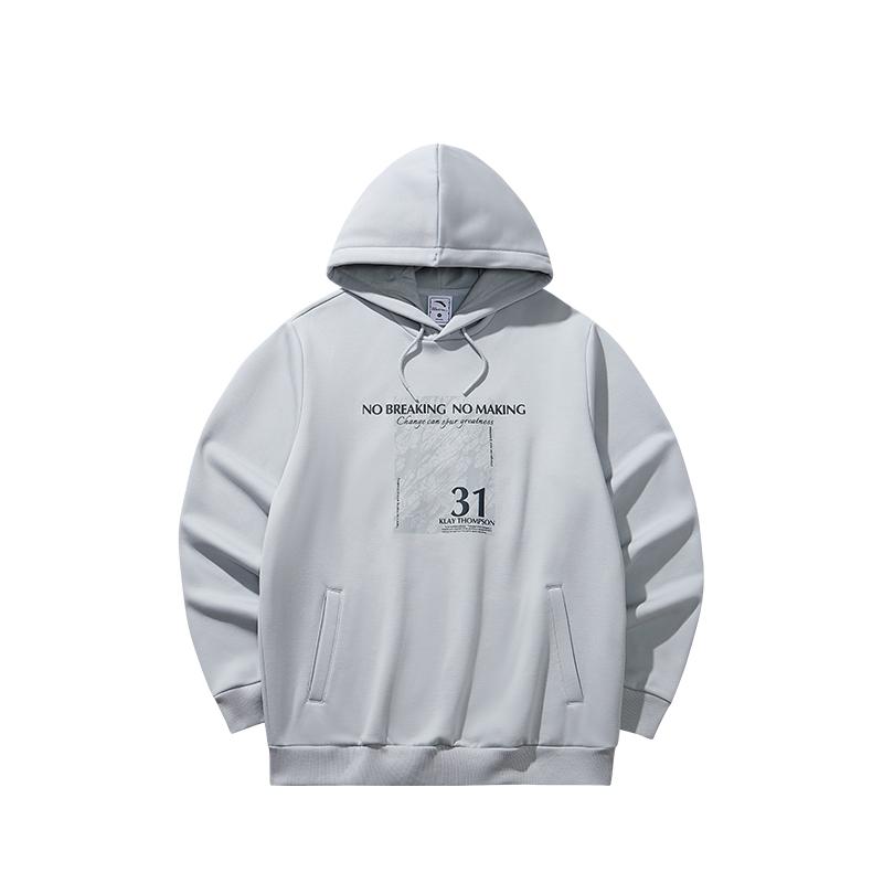 

ANTA Men s No Dreaming No Making Printed Hooded Sweatshirt Light Gray 152541701N-1 L