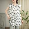 Short sleeve Oversized chiffon vintage Polka Dot Casual loose t shirt tops Women summer t-shirt