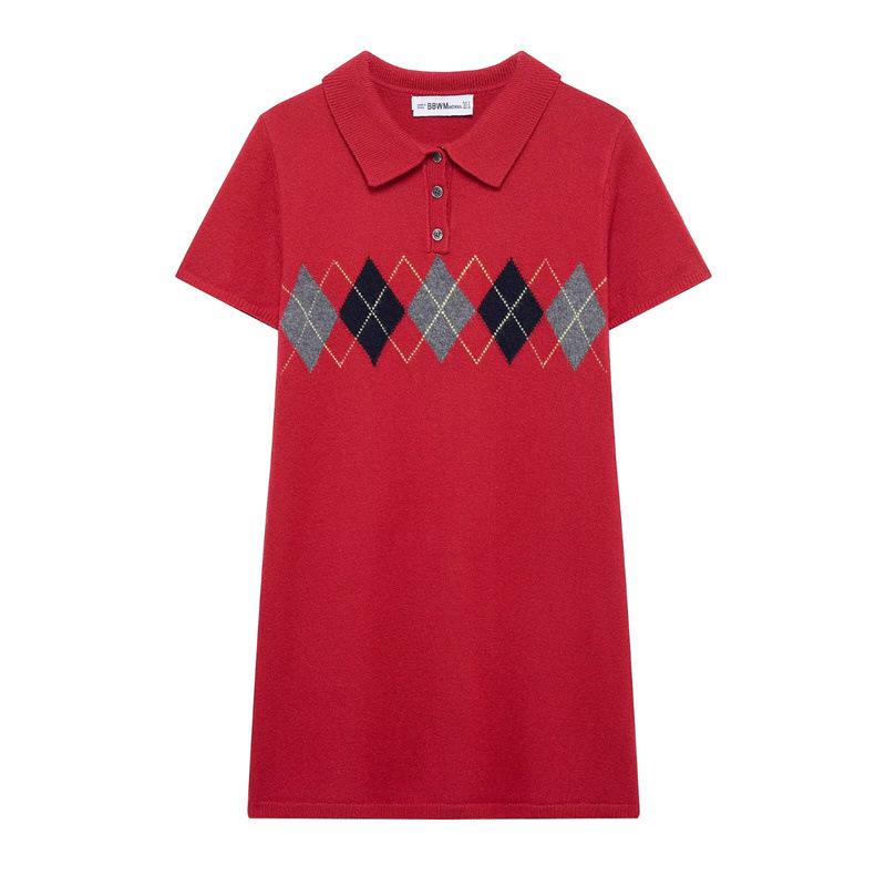 

TAOP&ZA Женское весенне-летнее повседневное мини-платье с лацканами в виде ромбов Small красный