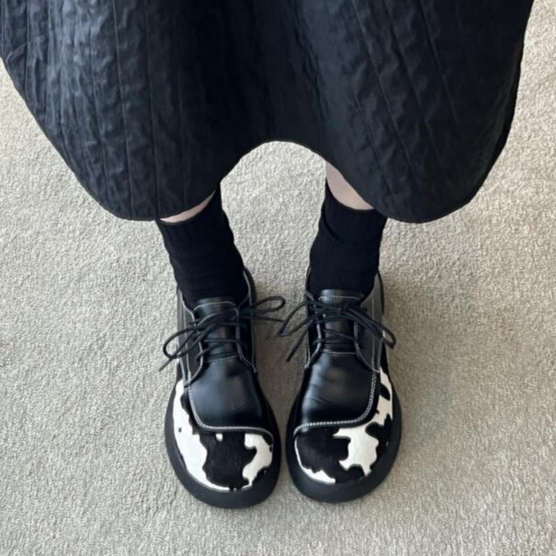 Women's Soft Sole British Style Flats Fashion Casual Loafers Comfortable Rubber Bottom Non-slip Shoes