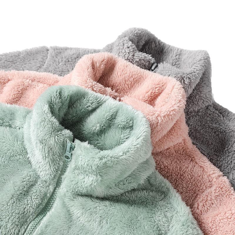Women's Double-Sided Fleece Hoodie: Pajama Jacket & Outdoor Windbreaker for Spring, Autumn, Winter.