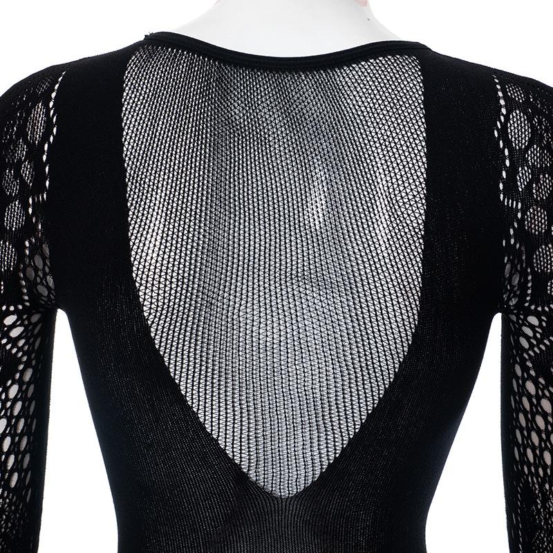 Sexy See Through Jumpsuits Women Long Sleeve Thin Mesh Butterfly Print Elastic Midnight Clubwear Workout Overalls