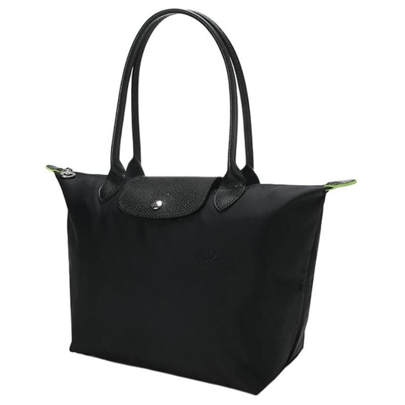 Longchamp Borsa a tracolla Le Pliage Green 28 manico lungo pieghevole tela ecologica con finiture in pelle bovina a forma di raviolo portatile media 2605919001