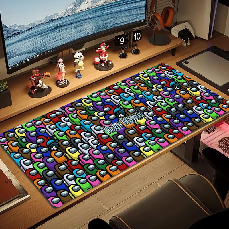Among Custom Name Large Size Mouse Pad Large Gaming Table Cushion Non-slip Laptop Tablet Big Mousepad XXL Mat Mini PC Playmat With Lock Edge
