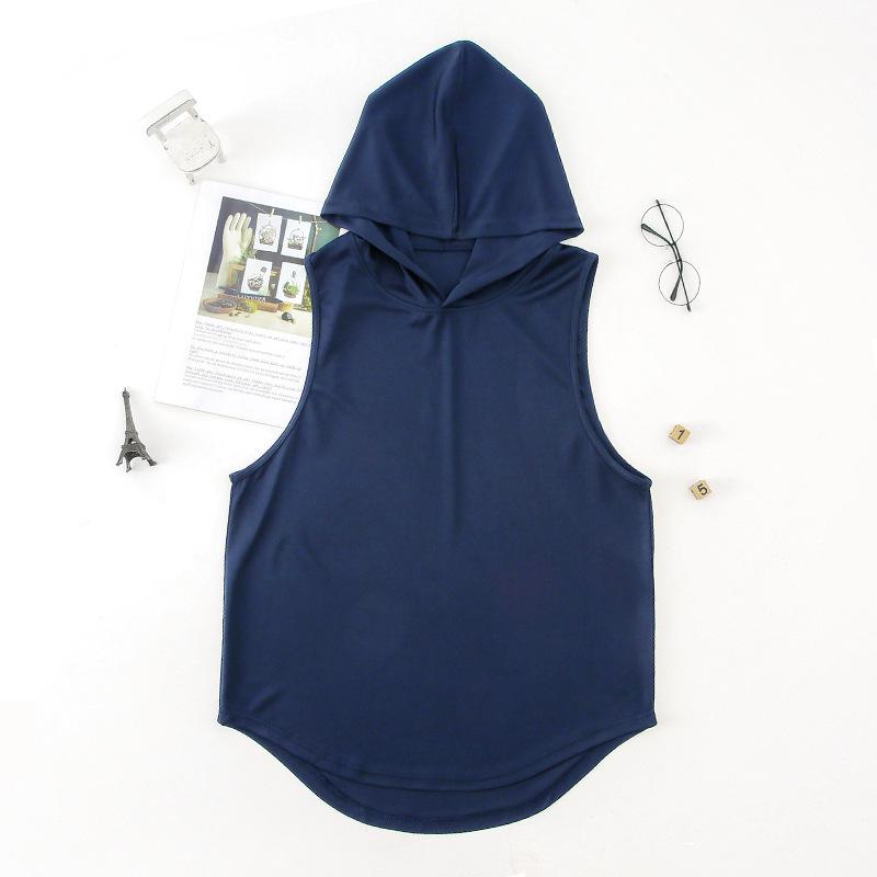 

Men s Quick-Dry Hooded Fitness Tank Top - Breathable Sleeveless Shirt for Basketball, Running, and Training (Plus Size Available) Medium