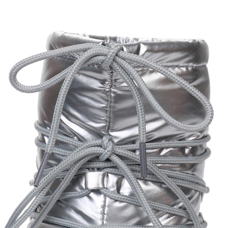TP-Y026 Waterproof Non-Slip Space Boots - 2025 Short Tube, Thickened Warm Snow Boots